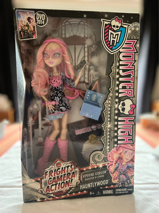 Super Rare BNIB Monster High Hauntlywood Viperine Doll 2014 Frights Camera Action!