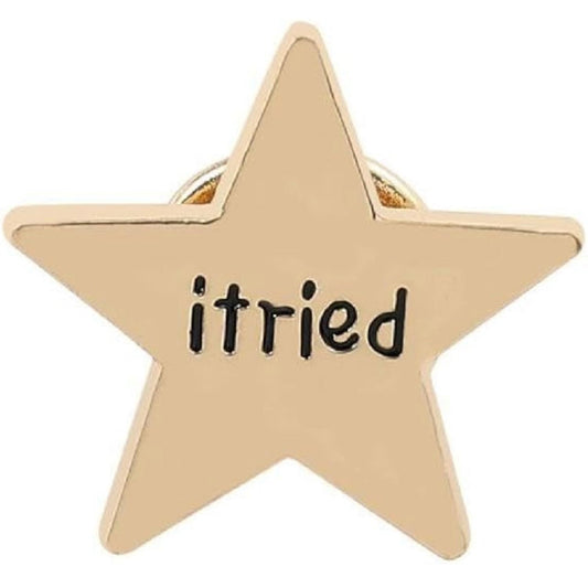 I Tried Gold Star Pin Badge