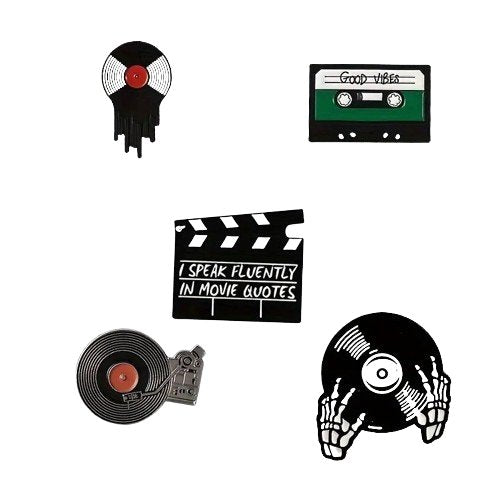Vintage Vinyl Cassette Dj Enamel Pin Badge